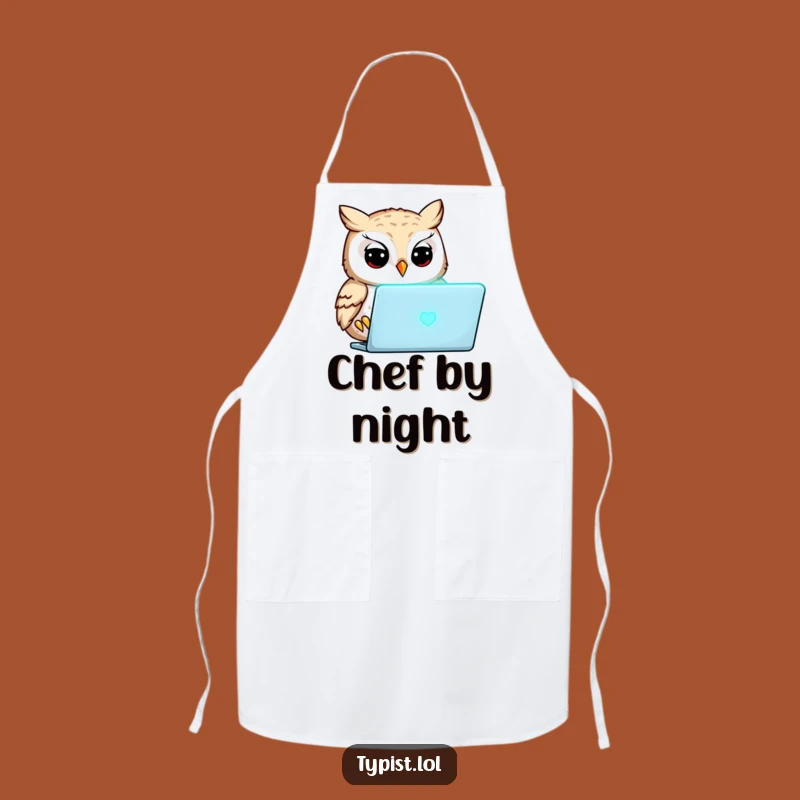 Funny Focused Owl Apron: Cook with Concentration and a Side of Humor
