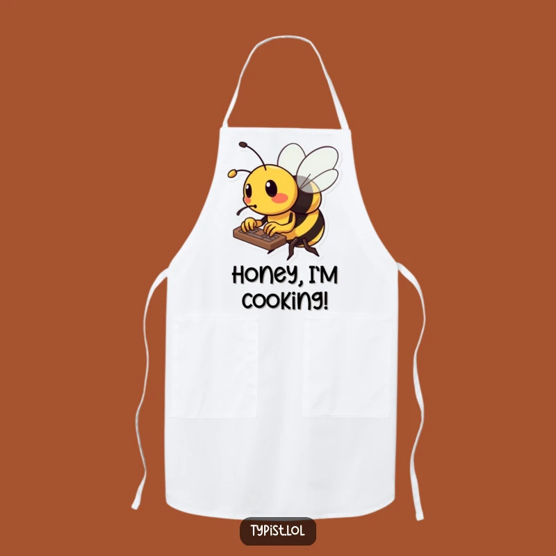 Funny Bee Apron: Busy Insect Typing, Hilarious Kitchen Wear for a Fun Funny Gift