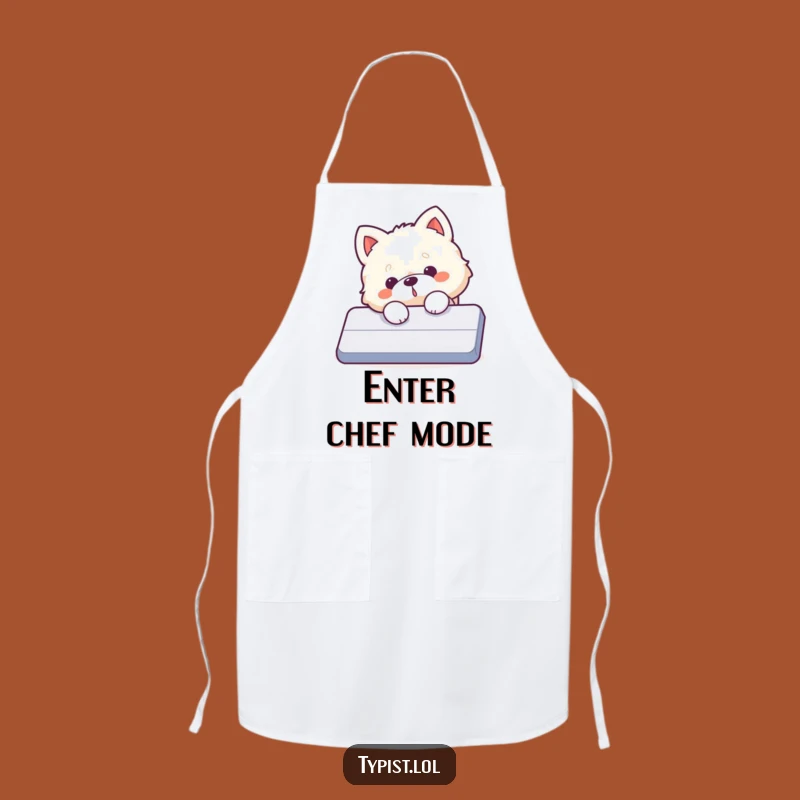 Funny Dog Enter Key Apron: Cook with Canine Chaos and Humorous Flair