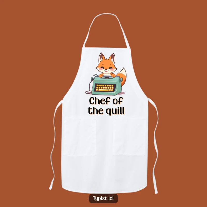 Funny Fox Speed Typist Apron: Kitchen Writer Humor Gift