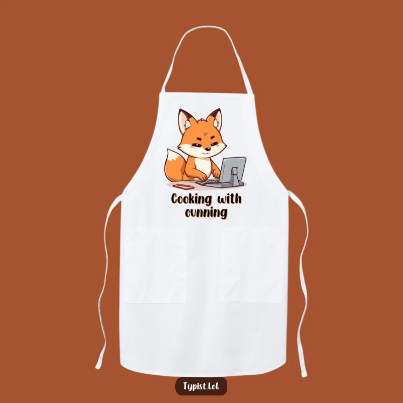 Funny Fox Typing Apron: Cook with Cunning on this Hilarious Project