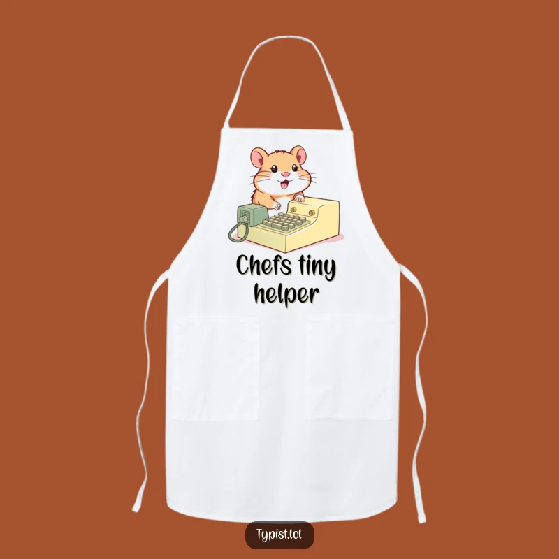 Funny Hamster Typewriter Apron: Cook with Vintage Glee