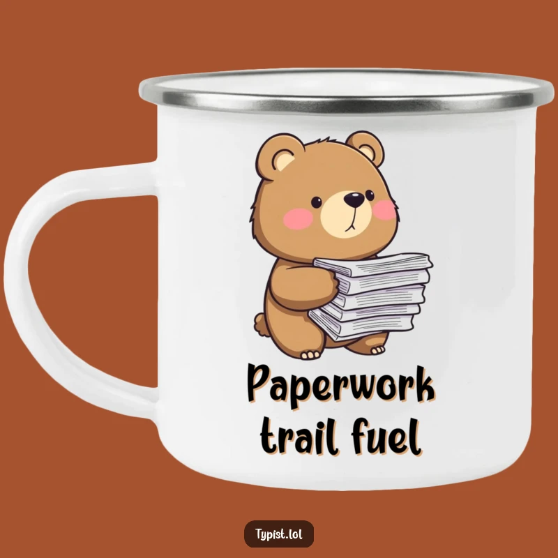 Funny Bear Paper Camping Mug: Fuel Your Adventure with Determined Humor
