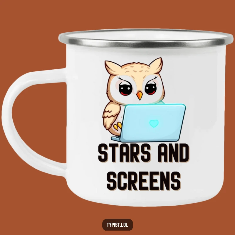 Funny Focused Owl Camping Mug: Night Owl Fuel for Outdoor Adventures
