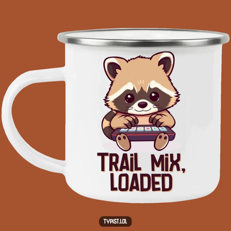 Funny Raccoon Typing Camping Mug: Fuel Your Adventures with Busy, Hilarious Energy