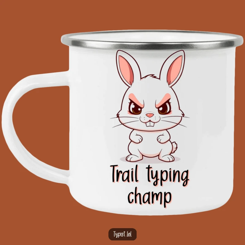 Funny Rabbit Typing Camping Mug: Determined Fuel for Your Adventures Gift