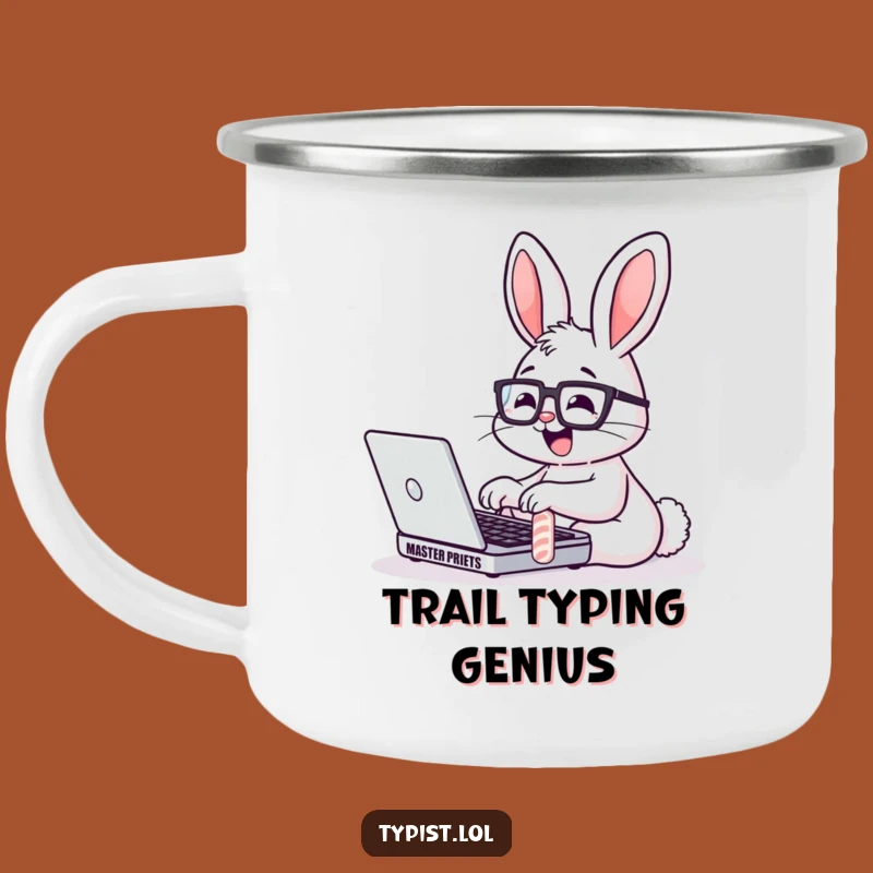 Funny Bunny Glasses Laptop Camping Mug: Fuel Your Adventures with Brains