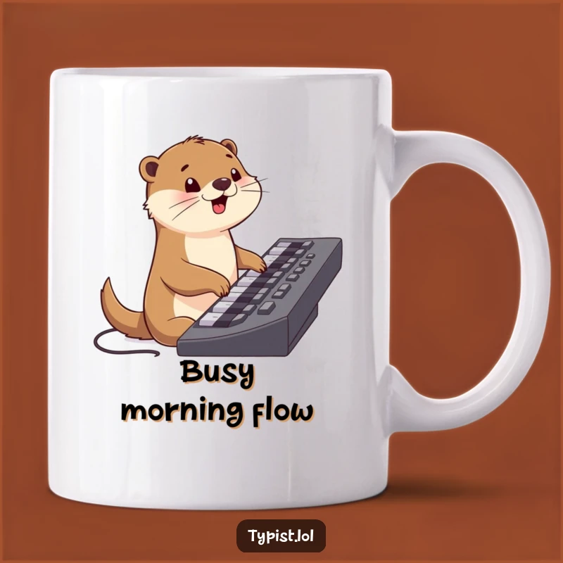 Funny Otter Keyboard Mug: Happy Typist's Delightful Humorous Gift