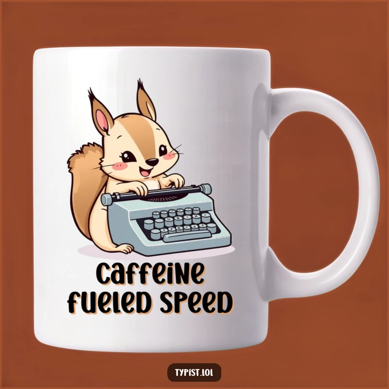 Funny Squirrel Typewriter Mug: Hilarious Gift for Fast-Talking Writers