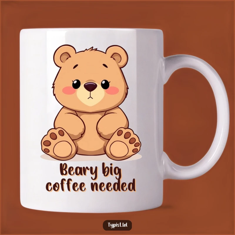 Funny Bear Typist Mug: Determined Writer, Big Paws, Great Gift
