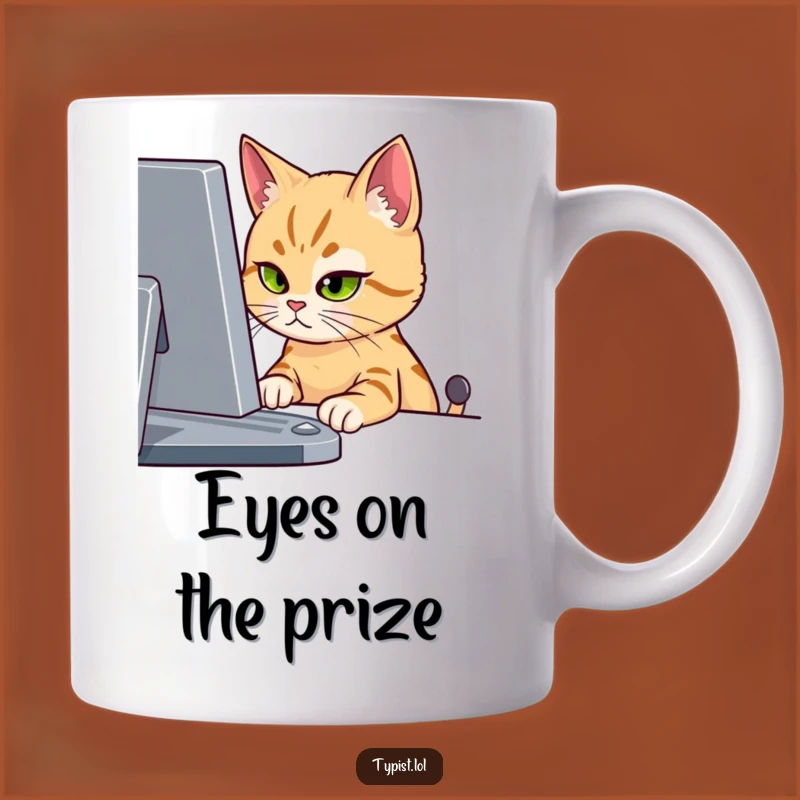 Funny Cat Screen Stare Mug - Hypnotic Feline Focus Gift