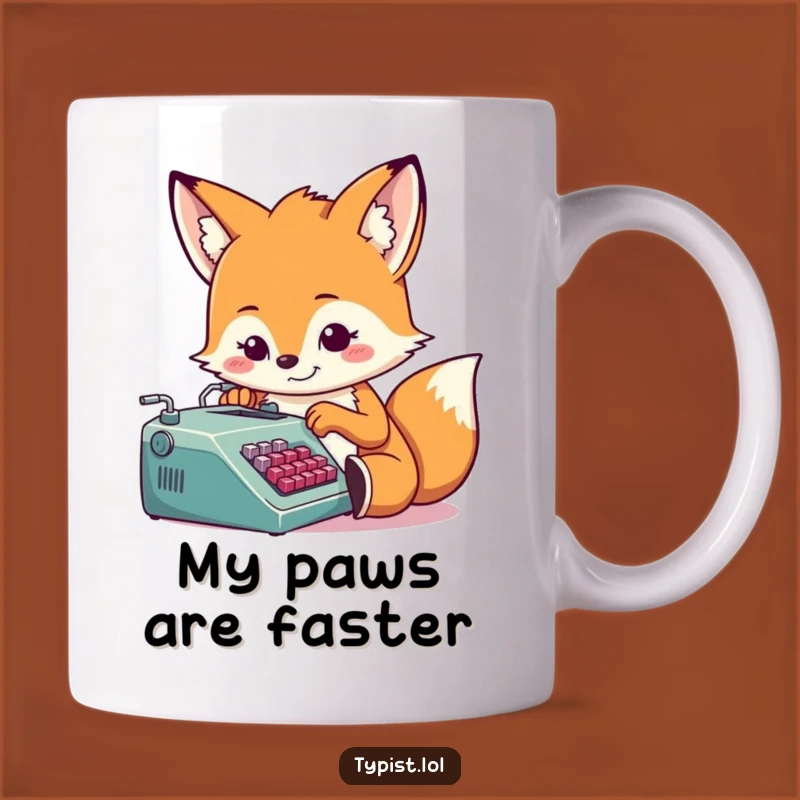 Funny Fox Typist Mug: A Cheerful Writer's Perfect Gift for Humor Lovers
