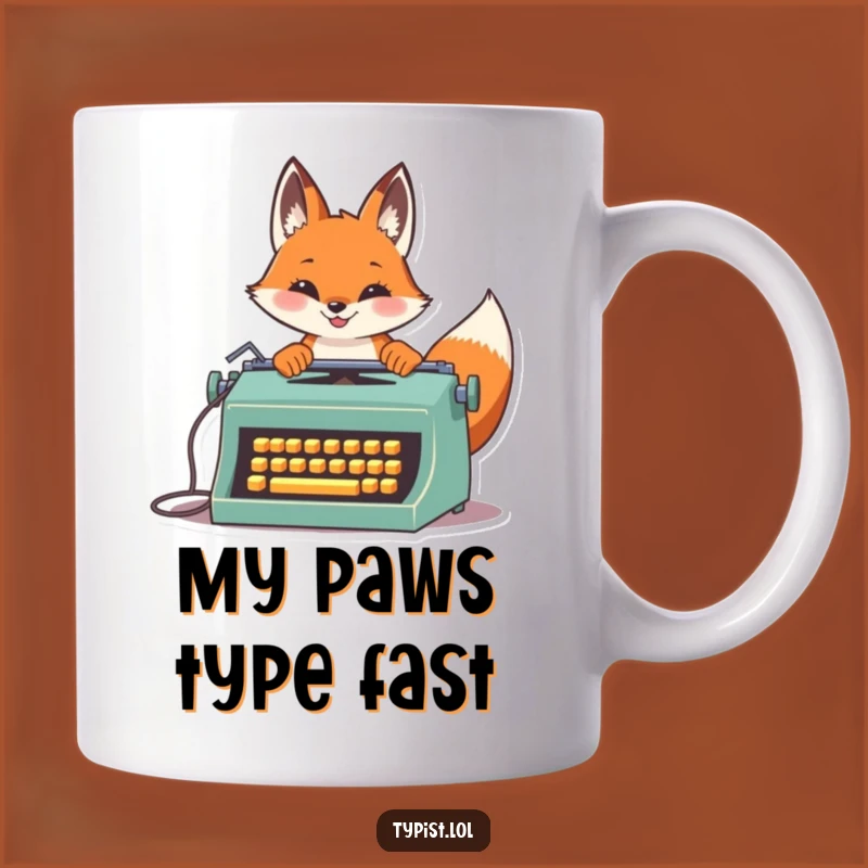Funny Fox Typist Mug: A Proud Speed Demon Gift for Writers