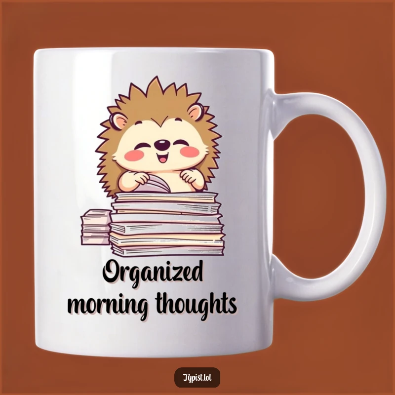 Funny Hedgehog Organizer Mug - Hilarious Neatness for a Tidy Mind!