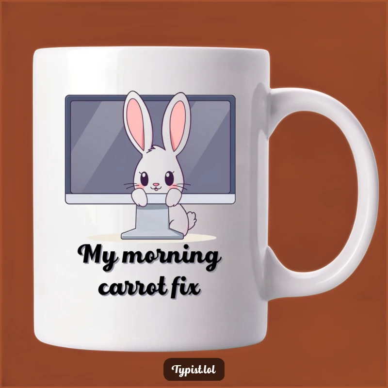 Funny Rabbit Monitor Mug: Curious Bunny Peeking, Hilarious Tech Gift for Rabbit Lovers