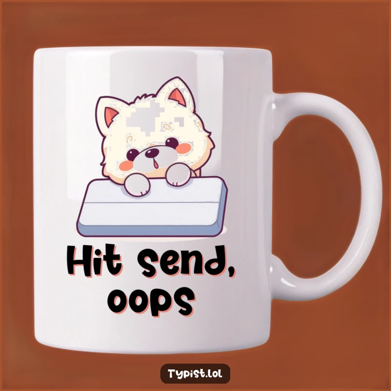 Funny Dog Enter Key Mug: Hilarious Tech Oopsie Funny Gift for Dog Lovers