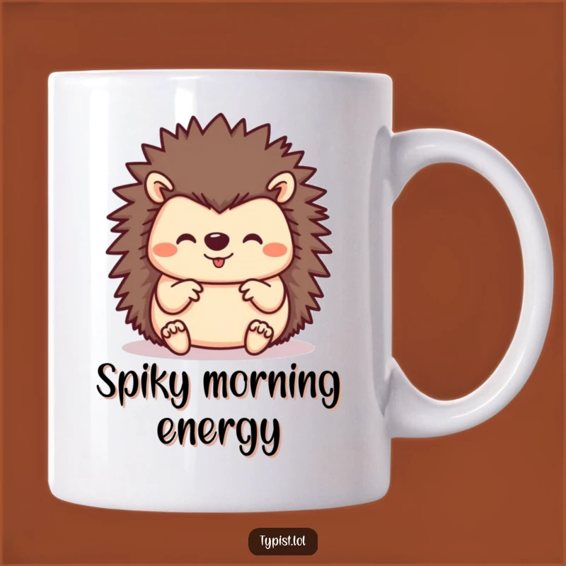 Funny Hedgehog Typing Mug: Perfect Gift for the Busy Bee