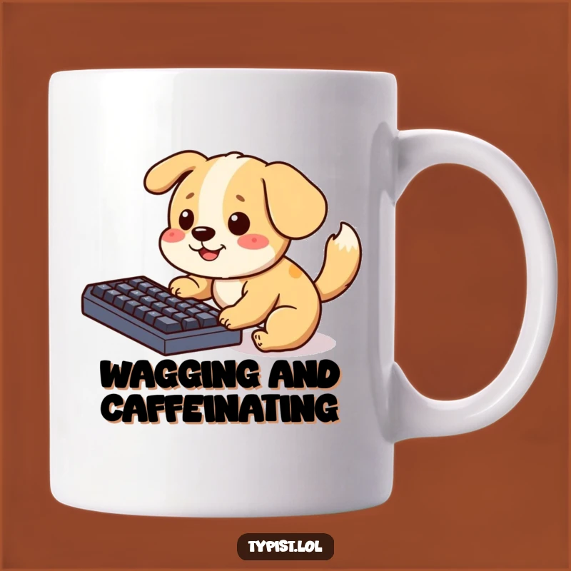 Funny Dog Keyboard Mug: Playful Pup Typist Gift for Dog Lovers and Techies