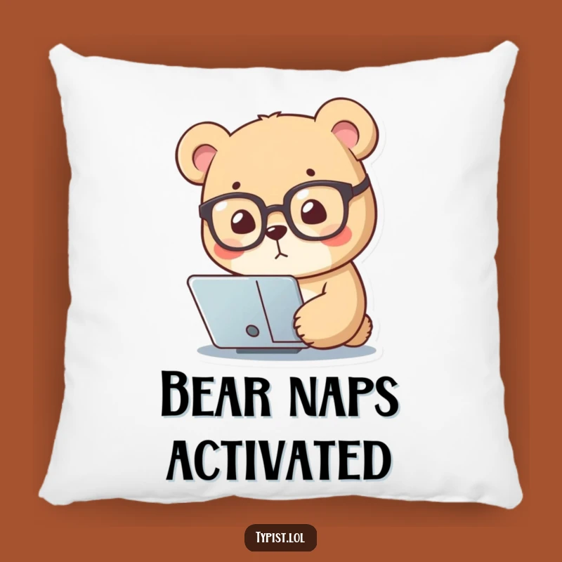 Funny Bear Reading Glasses Pillow: Cozy and Hilarious Accent for Reading Nooks