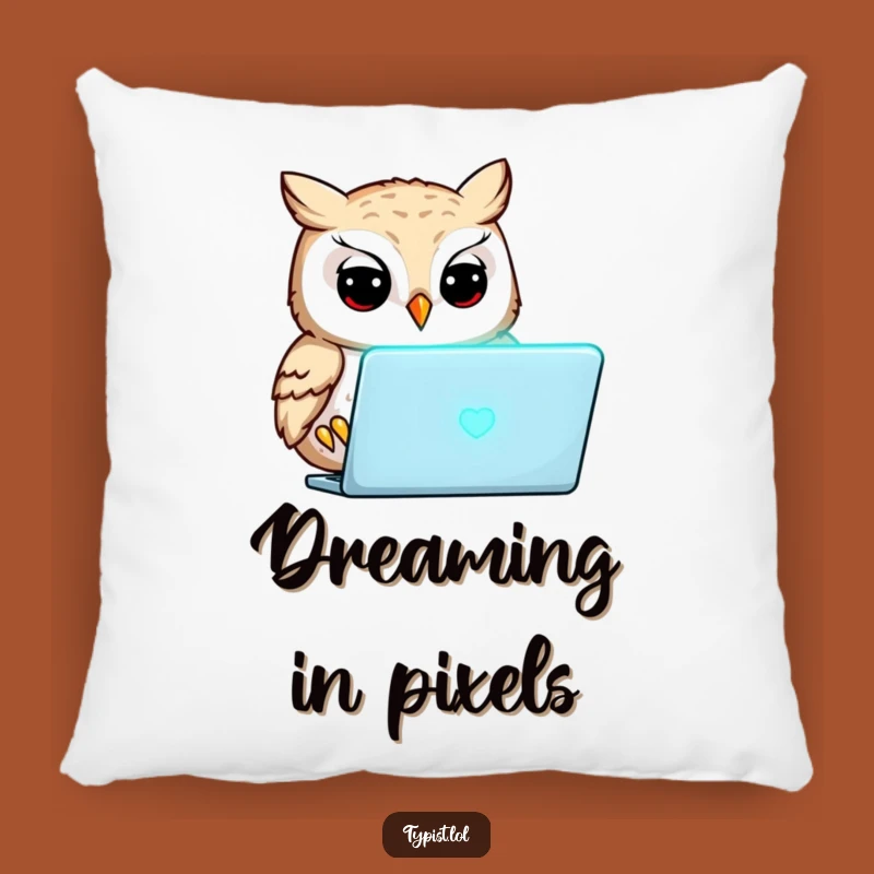 Funny Focused Owl Pillow: Comfy Accent for a Scholarly and Humorous Home
