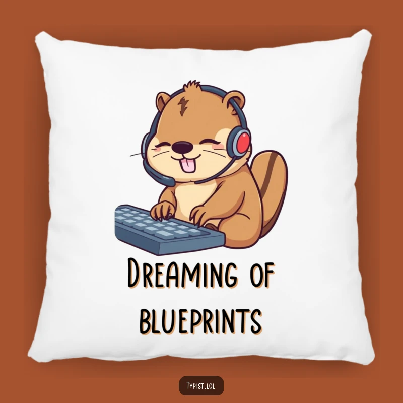 Funny Beaver Desk Pillow: Soft & Busy Accent for Workspaces