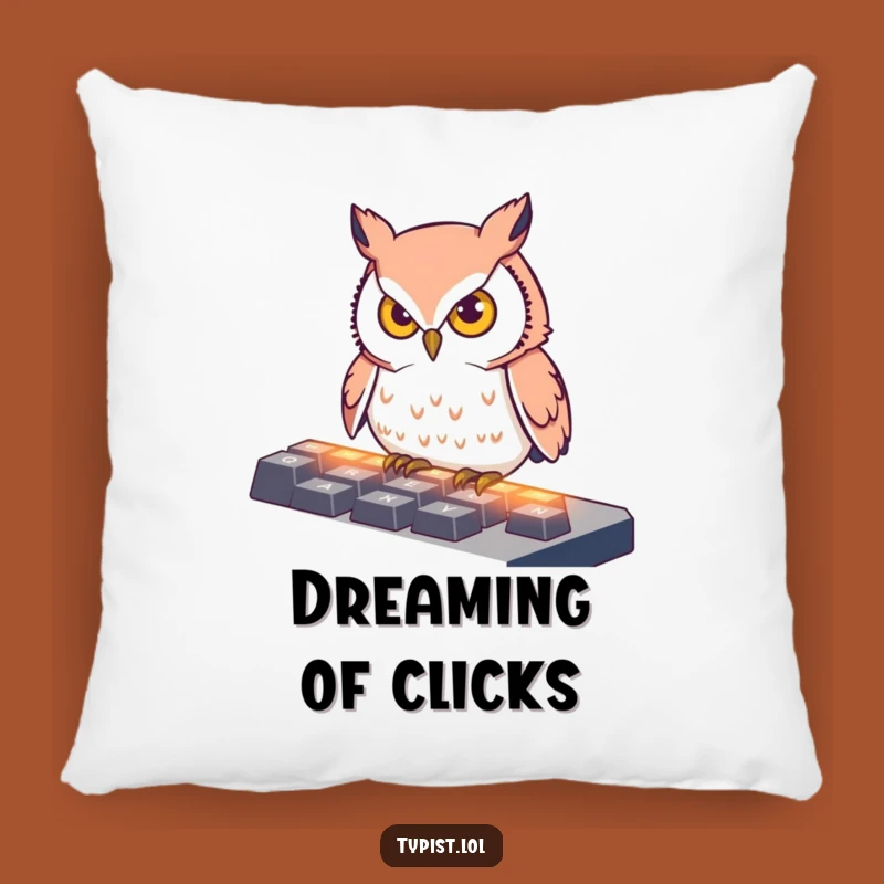 Funny Owl Typing Pillow: Soft Focused Bird's Keyboard Cushion, Adorable Funny Gift Decor