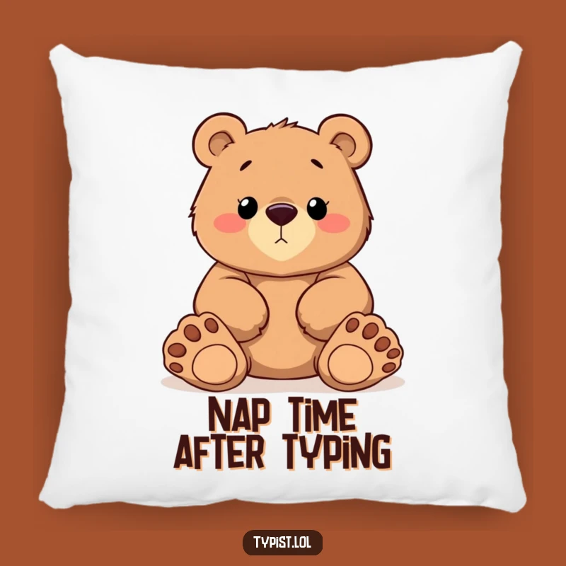 Funny Bear Paws Pillow: Determined Writer, Cozy Comfort Gift