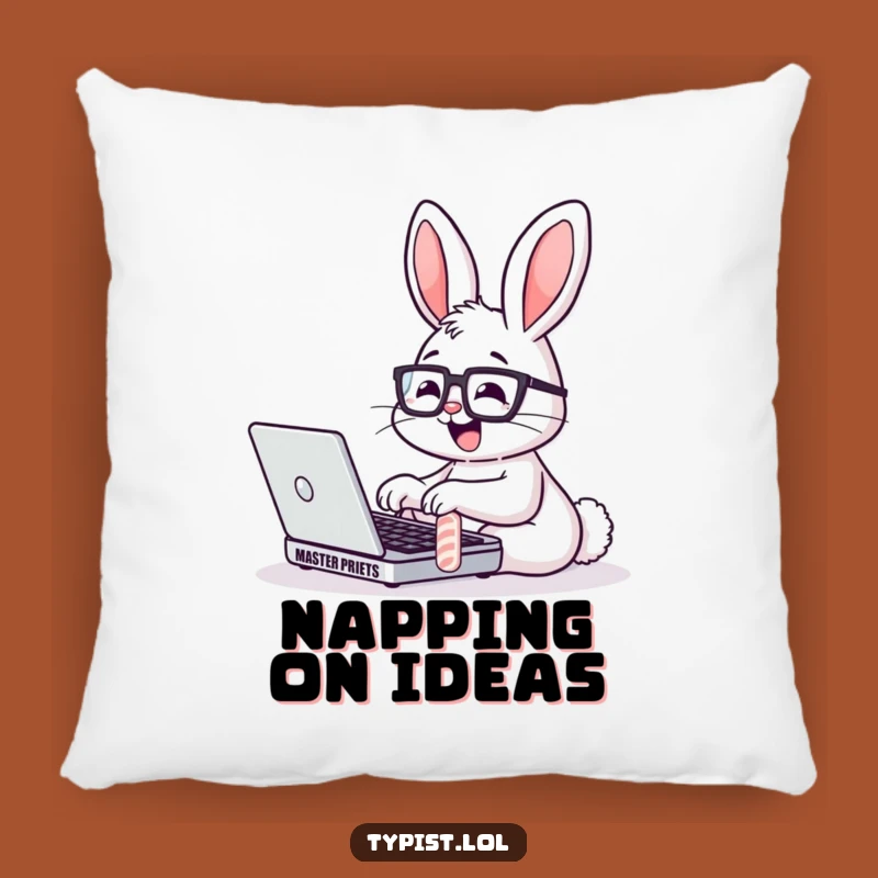 Funny Bunny Glasses Laptop Pillow: Cozy Comfort for the Studious
