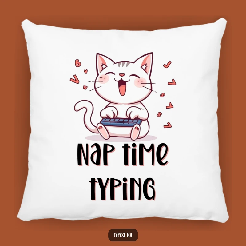 Funny Cat Typing Pillow: Cozy and Hilarious Accent for Cat Lovers' Dens