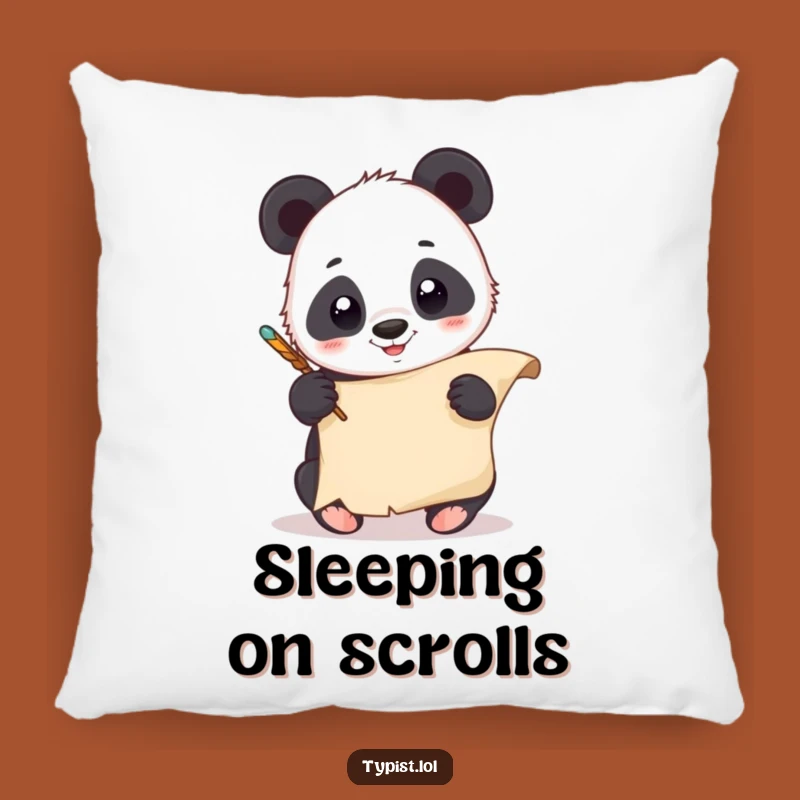Funny Panda Quill Pillow: Cozy Comfort with Artistic Giggles