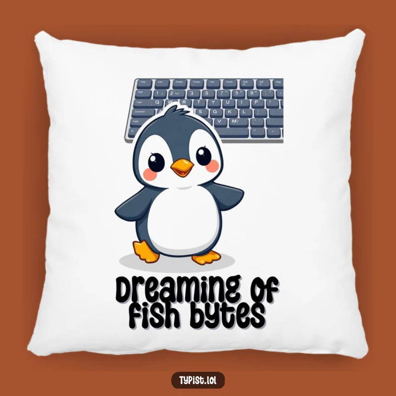 Funny Penguin Pillow: Cheerful Bird Waddles to Keyboard, Cozy & Comfy Hilarious Funny Gift Accent