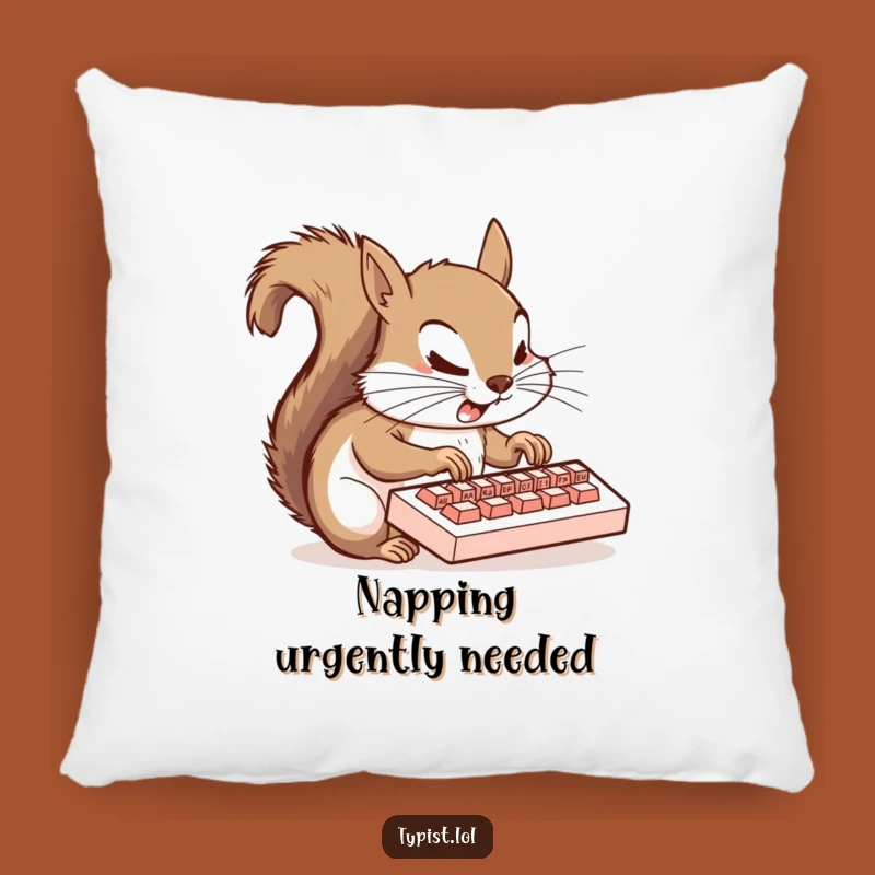 Funny Squirrel Pillow: Cozy & Hilarious Typing Cushion for Your Couch