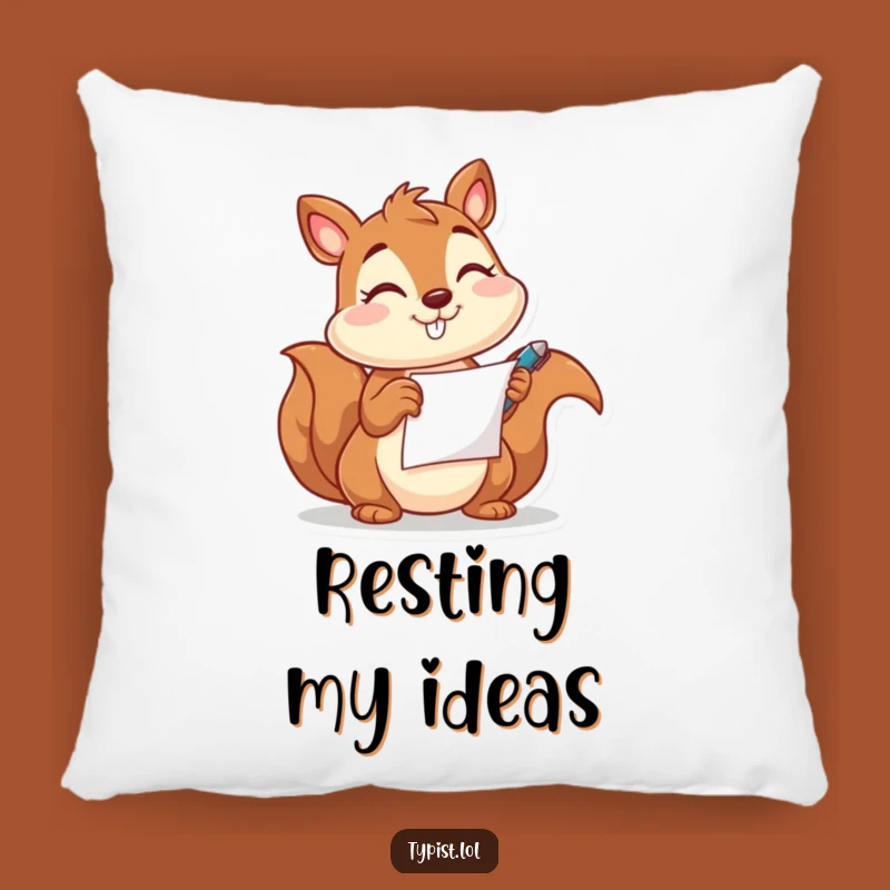 Funny Squirrel Pen Pillow: Snuggle Up with Witty Comfort Gift