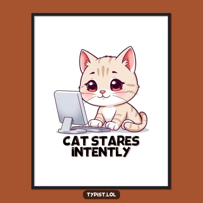 Funny Cat Digital Focus Print: Instant Tech Art for Your Walls