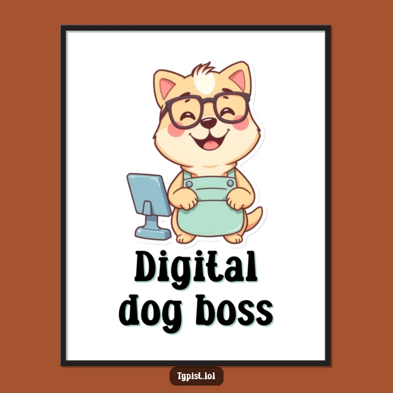 Funny Dog Coder Digital Art - Instant Smart Pup!