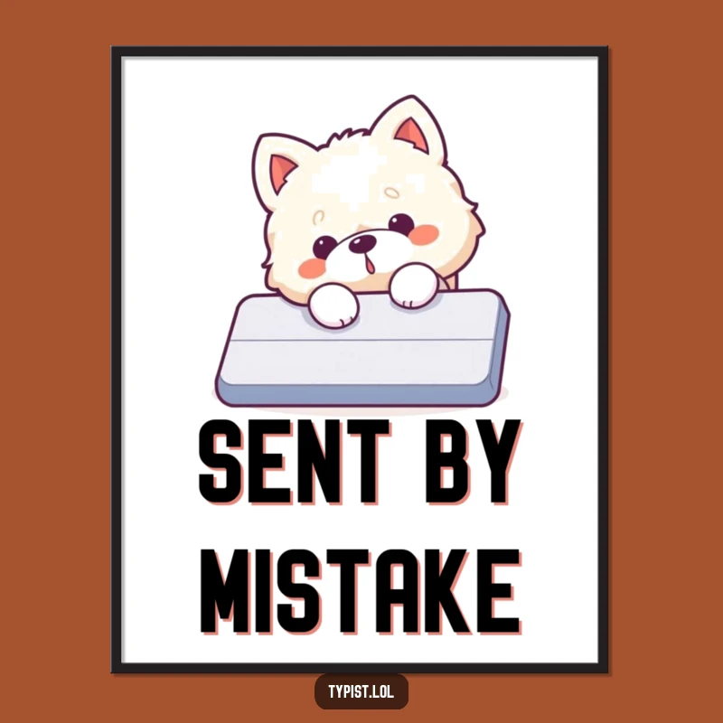 Funny Dog Enter Key Digital Print: Instant Tech Humor and Comical Decor