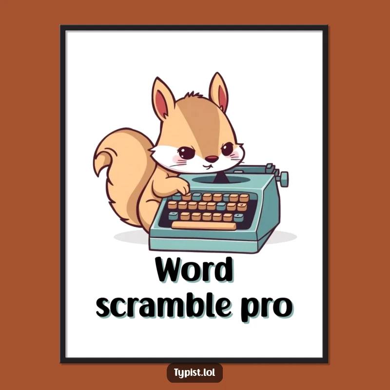 Funny Squirrel Writer Digital Art - Hilarious Creative Decor!