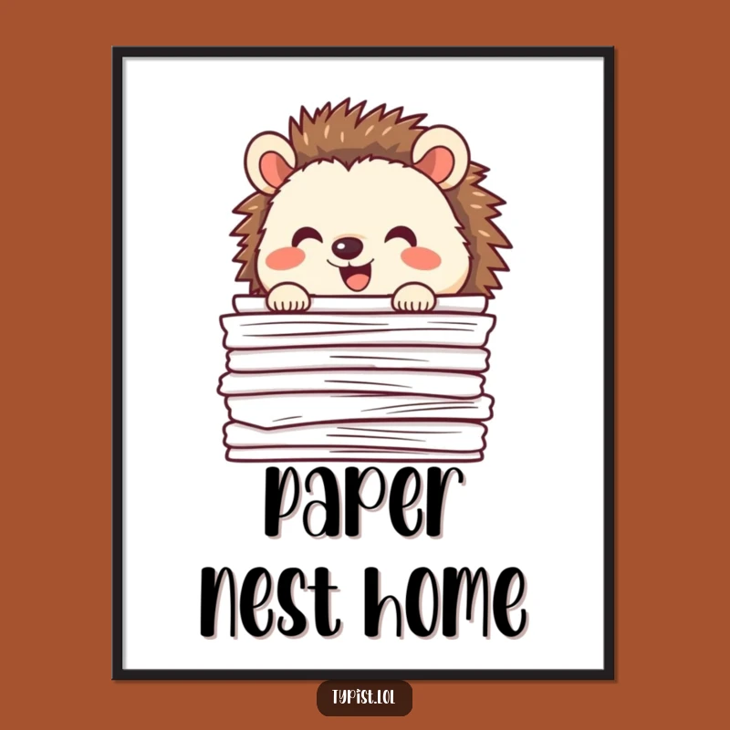Funny Happy Hedgehog Digital Art: Instant Download for Adorable and Humorous Decor