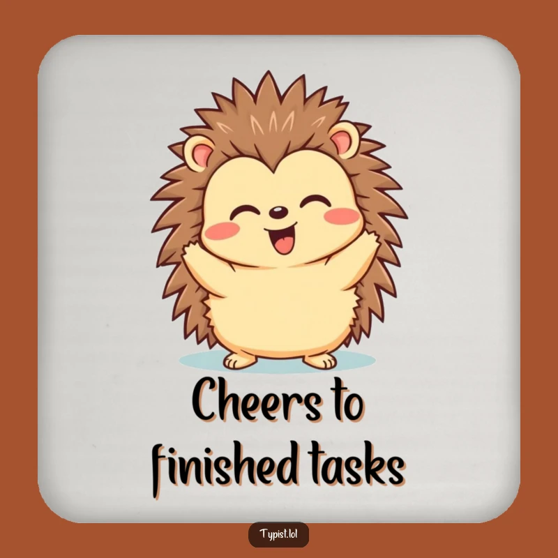 Funny Hedgehog Send Drink Coaster - Protect Surfaces with Triumph Gift