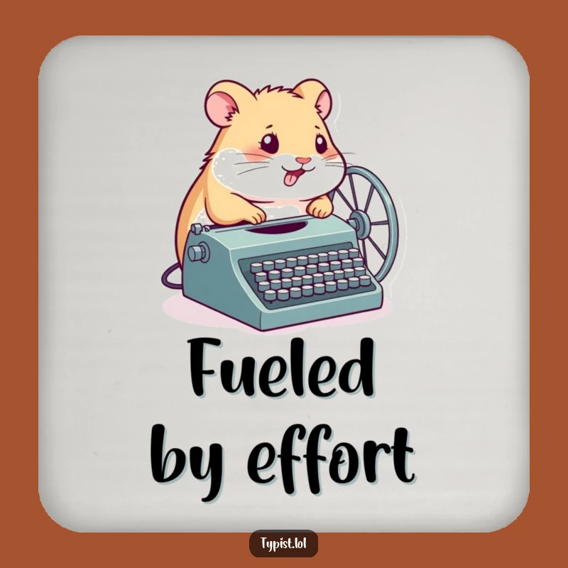 Funny Hamster Typewriter Coaster: Protect Surfaces with Determined Style - Unique Funny Gift