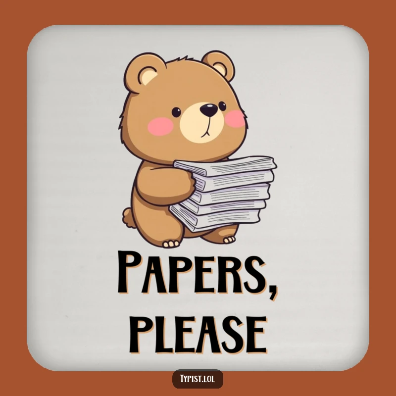 Funny Bear Paper Coaster: Protect Your Surfaces with Humorous Grit