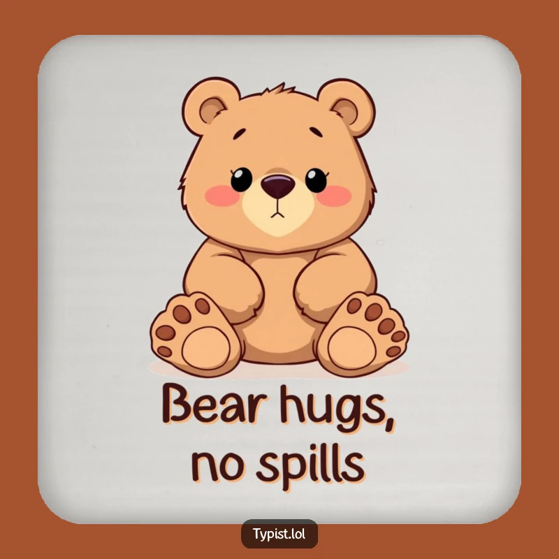 Funny Bear Paws Coaster: Determined Typing Art Protector Gift