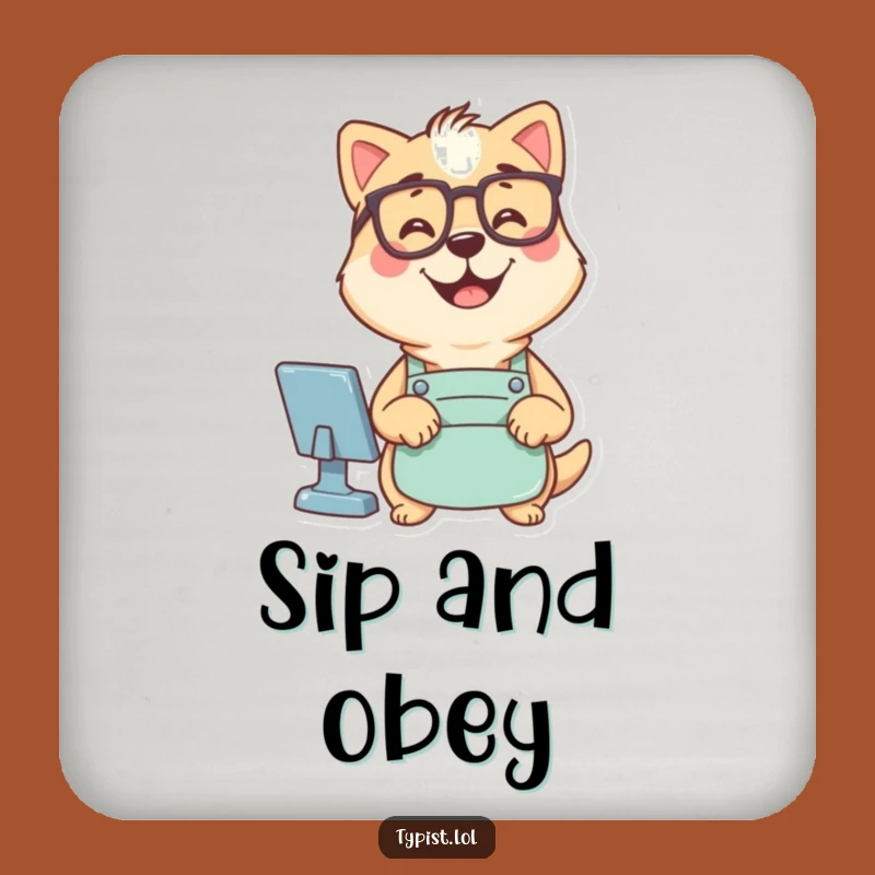 Funny Dog Coder Coaster - Protect Surfaces with Smartness