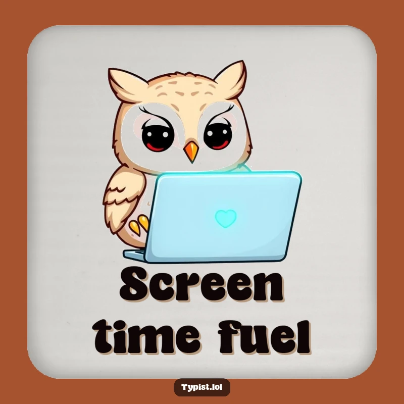 Funny Focused Owl Drink Coaster: Protect Surfaces with Scholarly Wit