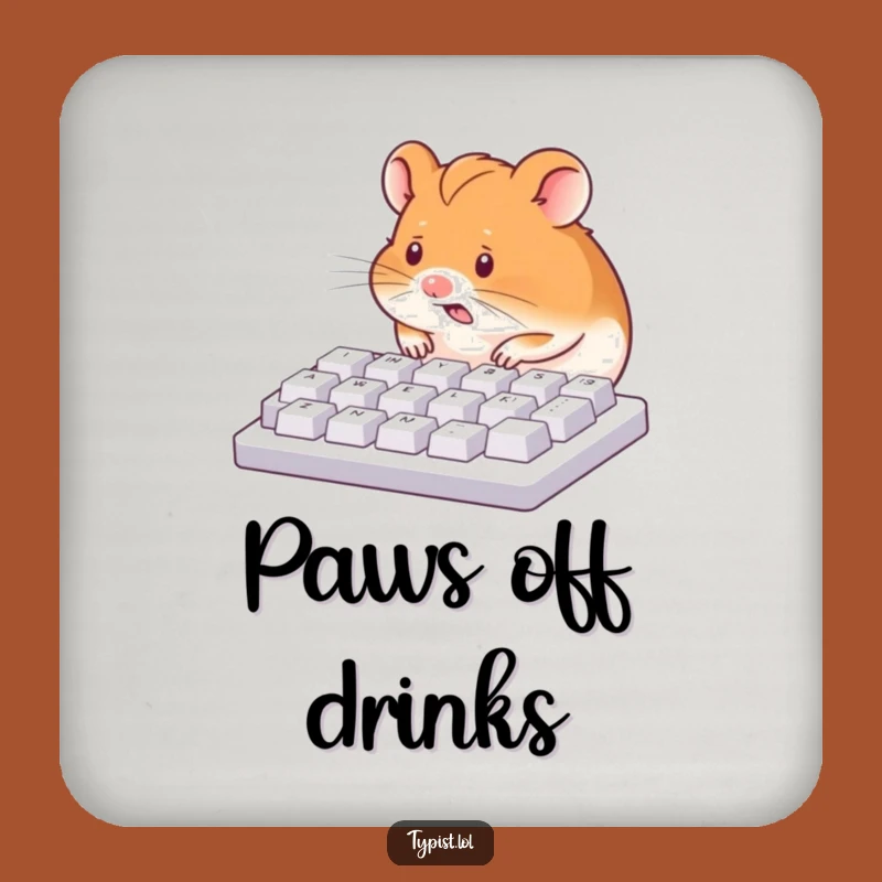 Funny Hamster Keyboard Nose Peck Coaster - Protect Surfaces with Humor