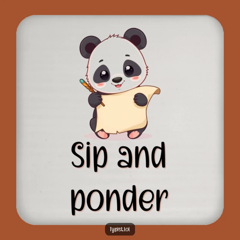 Funny Panda Quill Drink Coaster: Protect Surfaces with Artistic Humor