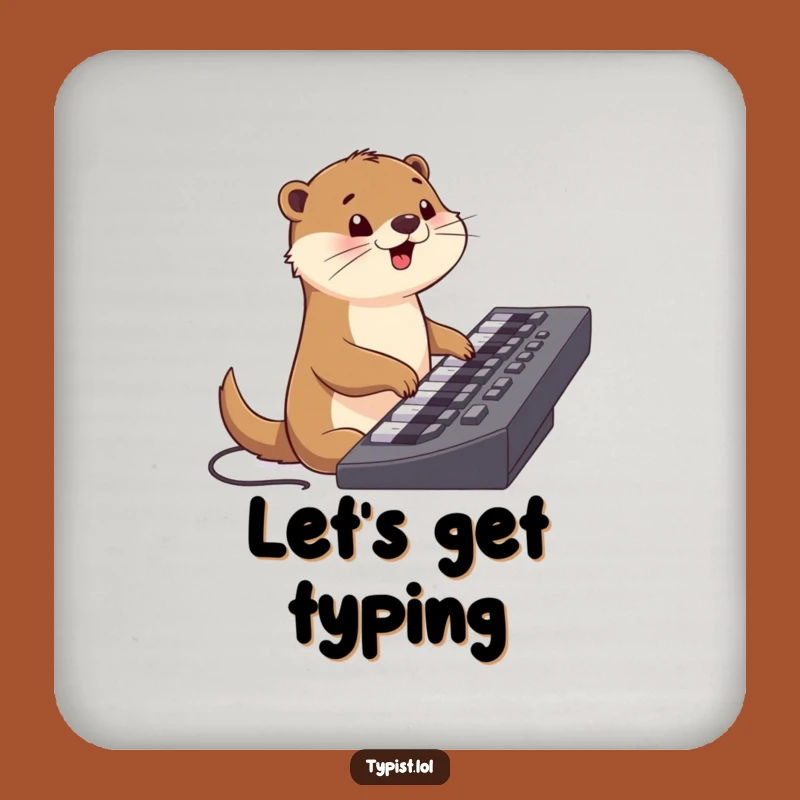 Funny Otter Keyboard Coaster: Protect Surfaces with Cheerful Tech Humor Gift