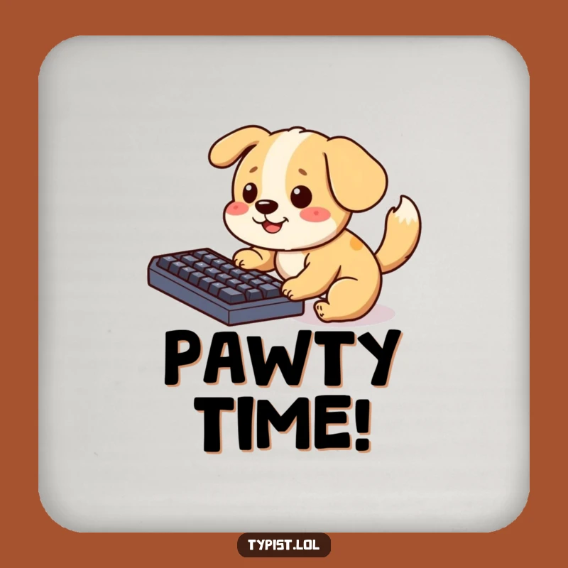 Funny Dog Keyboard Coaster: Playful Pup Accent for Tables