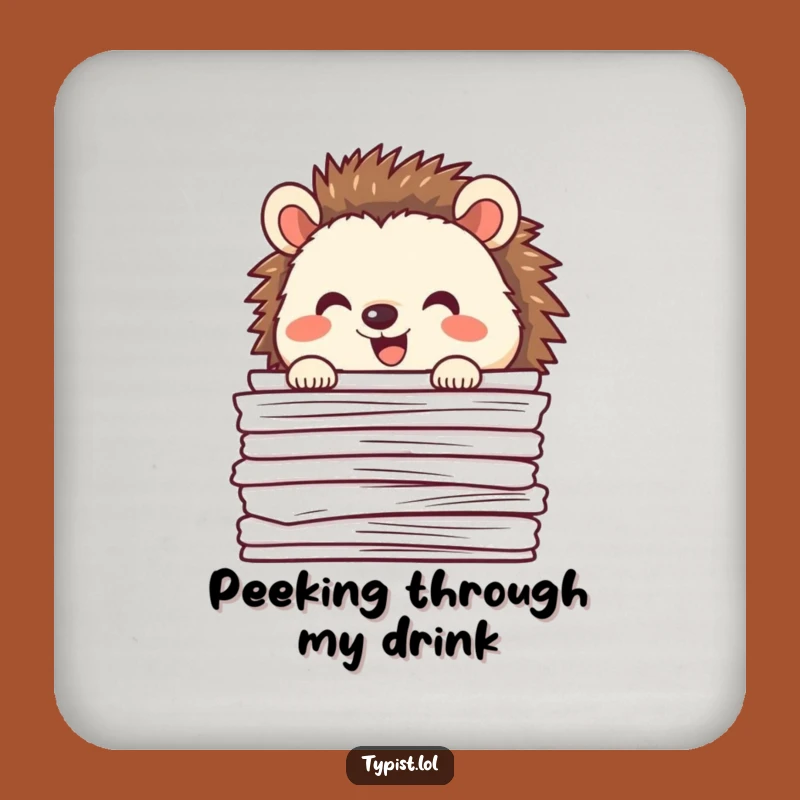 Funny Happy Hedgehog Drink Coaster: Protect Surfaces with Whimsical Style