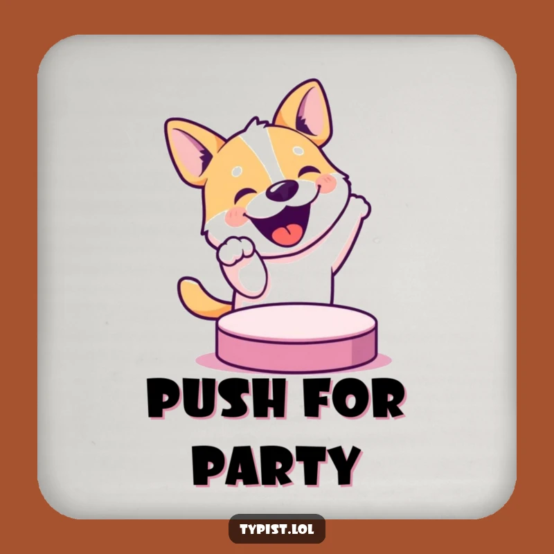 Funny Dog Button Coaster: Protect Surfaces with Hilarious Canine Charm
